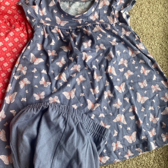 Bundle Baby Girl Floral and Butterfly Dress With Shorts 12 Months Cotton NWOT - Picture 6 of 8